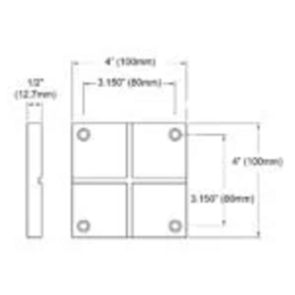 SVI BH-7479-335 4 Inch Square Rubber Arm Pad BendPak XPR-10